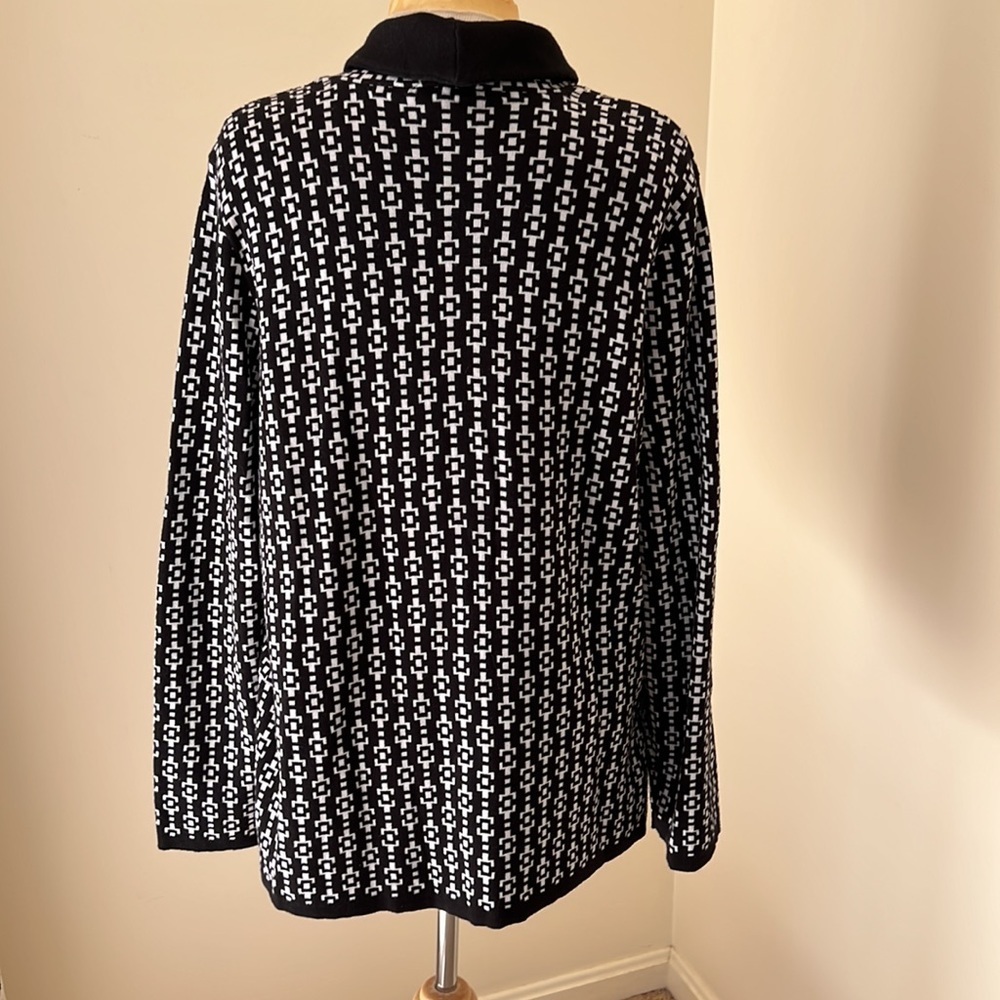 Pendleton Xl Black/White Front Button Cotton Card… - image 3